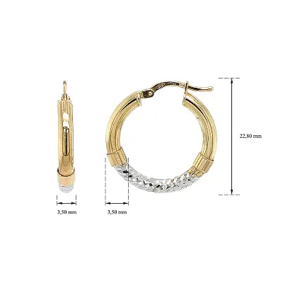 Elegant Gold Earrings with Yellow and White Gold Contrast