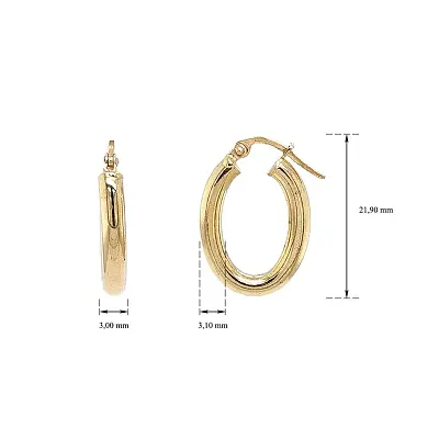 Elegant Yellow Gold Oval Earrings