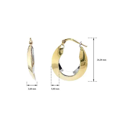 Timeless Earrings in Combination of Yellow and White Gold