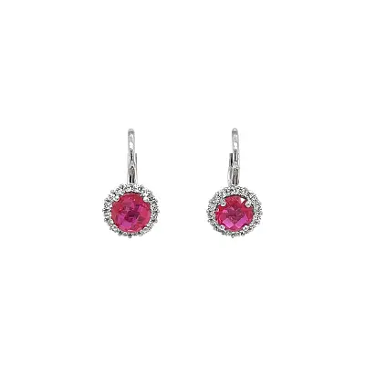 White Gold Earrings with Rubies - Elegance and Passion in Every Detail