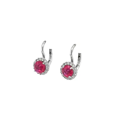 White Gold Earrings with Rubies - Elegance and Passion in Every Detail