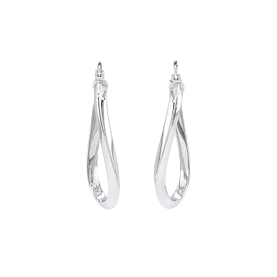 White Gold Round Earrings
