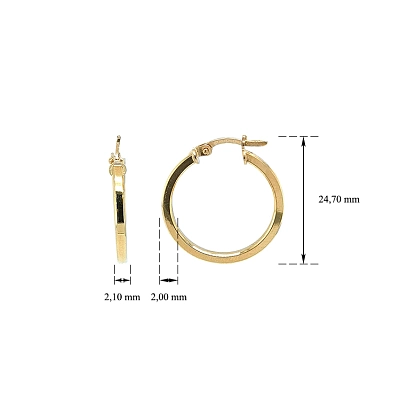 Gold Round Earrings