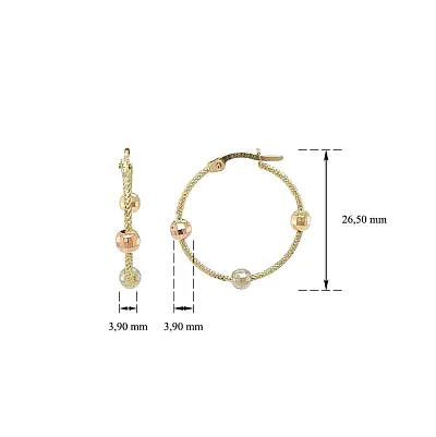 Round Earrings made of Combination Gold