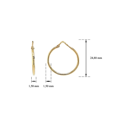 Gold Round Earrings