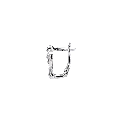 Shiny White Gold Earrings with Sparkling Zircons