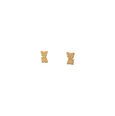 Gold Peck Earrings Cat