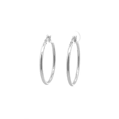White Gold Round Earrings
