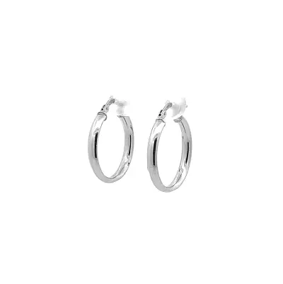 White Gold Round Earrings