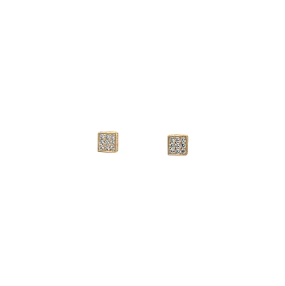 Gold Pecky Earrings with Zircones
