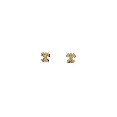 Gold Peck Earrings Dog