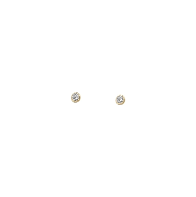 Gold Pecky Earrings with Zircones