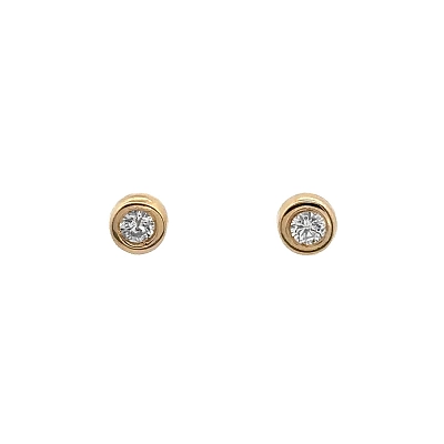 Gold Pecky Earrings with Zircones