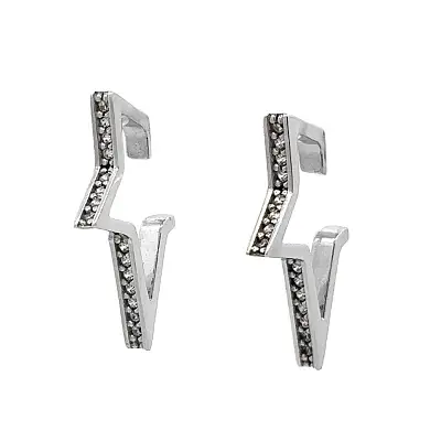 Earrings with White Gold Zircons