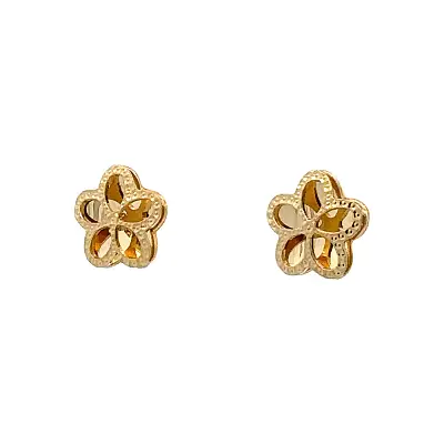 Gold Pecek Earrings Flower