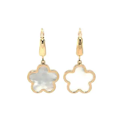 Gold Earrings with Pearl