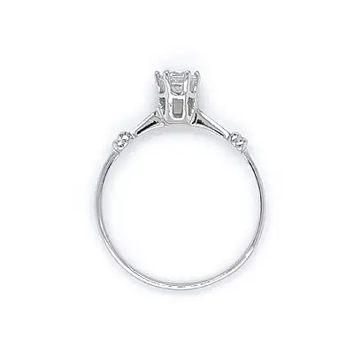 Engagement Ring with White Gold Zircon