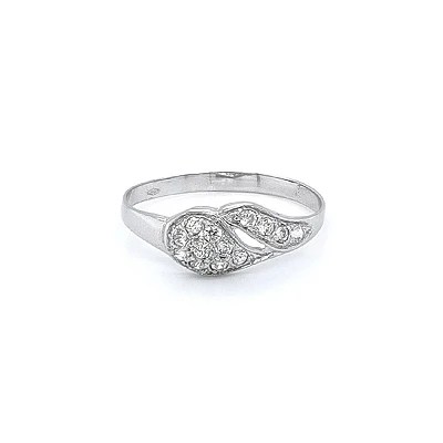 Ring with White Gold Zircons