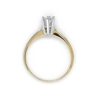 Engagement Ring with Zircon made of Combined Gold