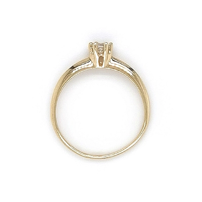 Gold Engagement Ring with Zircon