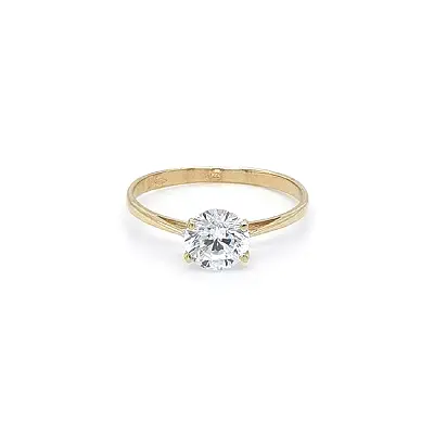 Gold Engagement Ring with Zircon