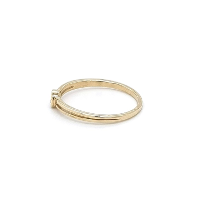 Gold Engagement Ring with Zircon