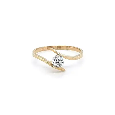 Gold Engagement Ring with Zircon