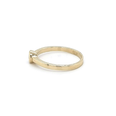 Gold Engagement Ring with Zircon