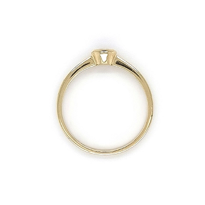 Gold Engagement Ring with Zircon