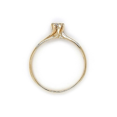 Gold Engagement Ring with Zircon