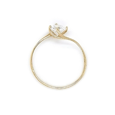 Gold Engagement Ring with Zircon