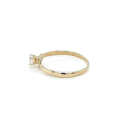 Gold Engagement Ring with Zircon
