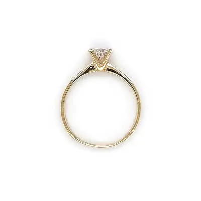Gold Engagement Ring with Zircon