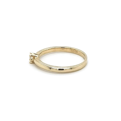 Gold Engagement Ring with Zircon