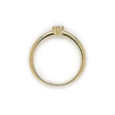 Gold Engagement Ring with Zircon