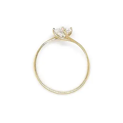Gold Zircon Tooth Ring