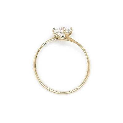 Gold Zircon Tooth Ring