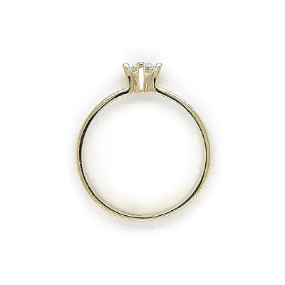 Gold Engagement Ring with Zircon