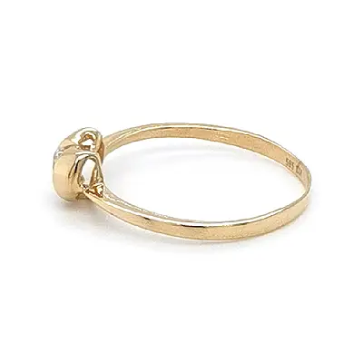 Gold Ring with Zircon