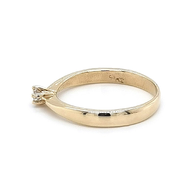 Gold Engagement Ring with Zircon