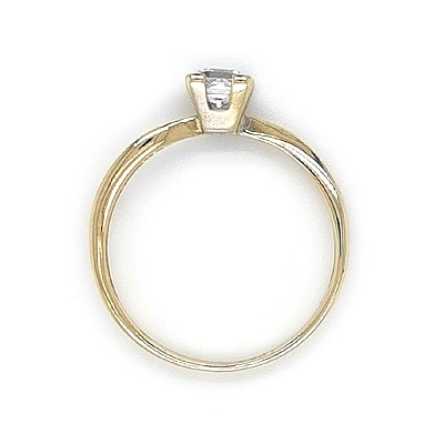 Gold Engagement Ring with Zircon