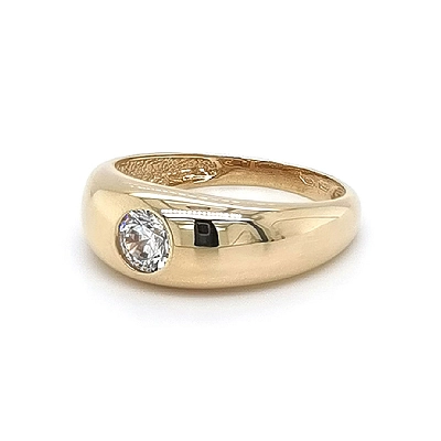 Gold Ring with Zircon