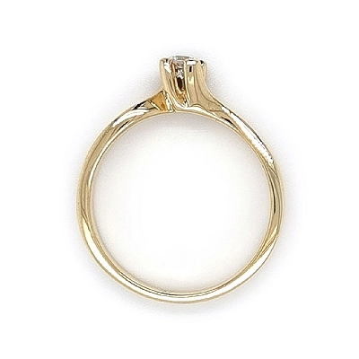 Gold Engagement Ring with Zircon