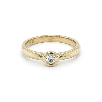 Gold Engagement Ring with Zircon