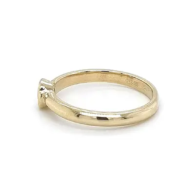 Gold Engagement Ring with Zircon