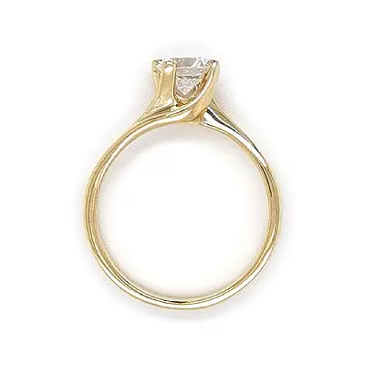 Gold Engagement Ring with Zircon