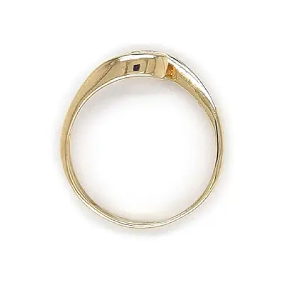 Gold Engagement Ring with Zircon