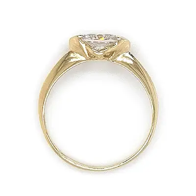 Gold Engagement Ring with Zircon
