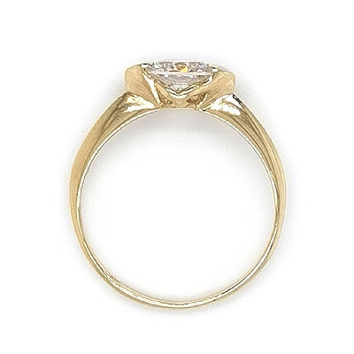 Gold Engagement Ring with Zircon