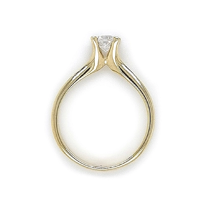 Gold Engagement Ring with Zircon